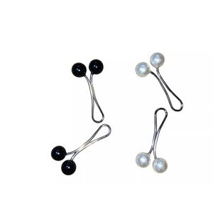 4pcs Black White Faux Pearl Embellished Scarf Clip